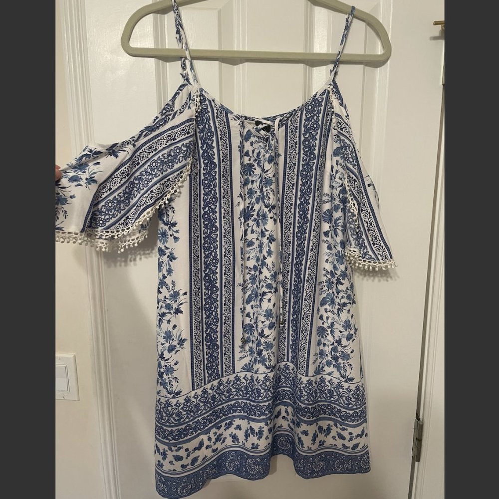 TRIXXI Draped Sleeve Pattern Mini Dress - Size XS